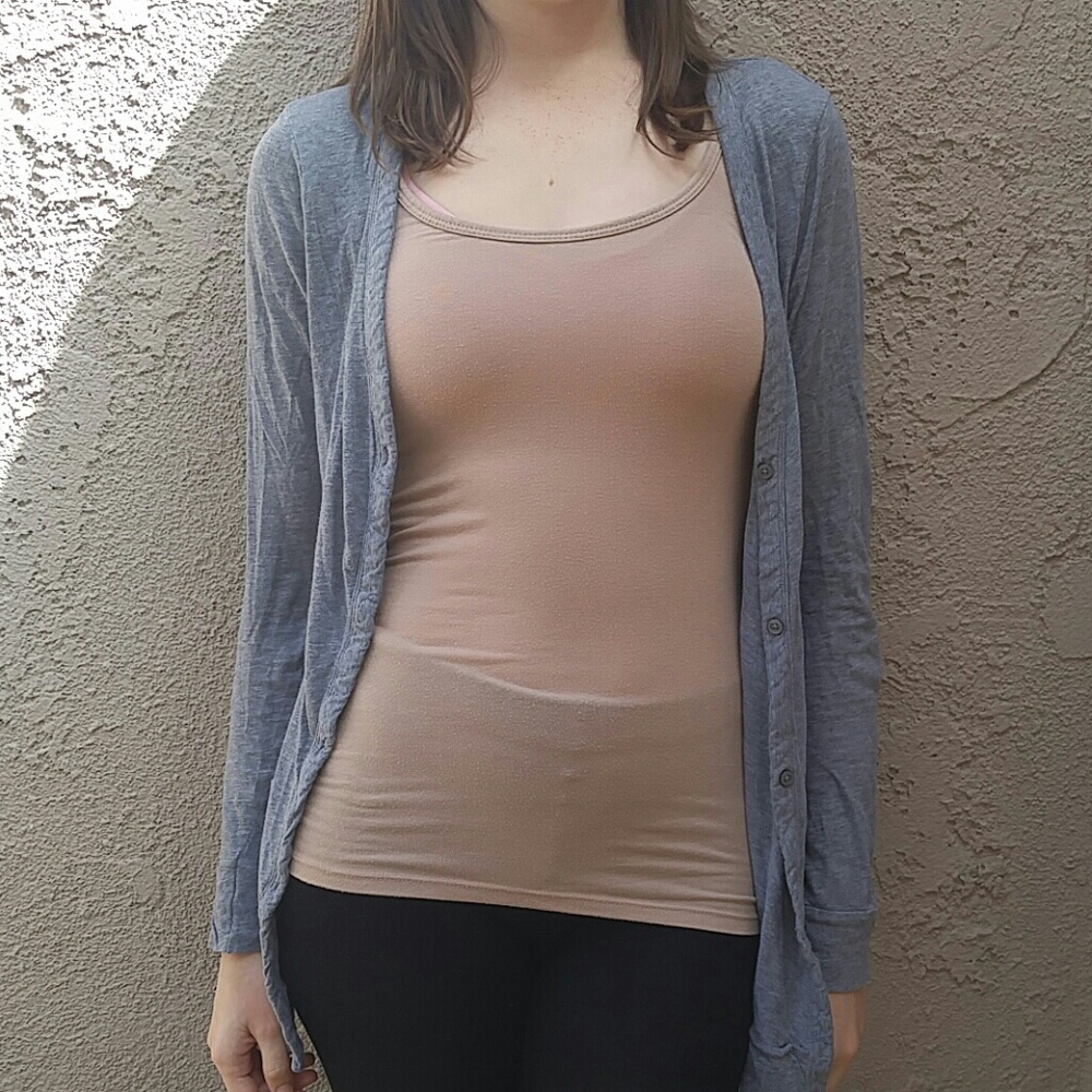 LAST CHANCE Grey cardigan with buttons and pockets
